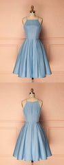 Light Blue Short Knee-Length Bridesmaid Dresses | Prom Dresses