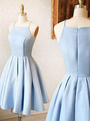 Light Blue Short Knee-Length Bridesmaid Dresses | Prom Dresses