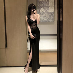 Black Lace Prom Dresses Women Bodycon Dresses Evening Party Club Fashion Spring Dresses