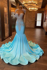 Beautiful Long Sleeveless Mermaid Prom Dress With Beading