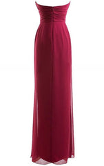 Classical Burgundy Sweetheart Empire Pleated Floor Length Chiffon Bridesmaid Dresses