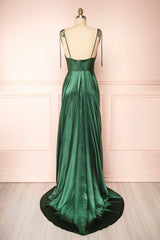 Simple Satin Long Prom Dresses, A-Line Formal Evening Dresses