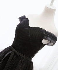 Black Tulle Long Prom Dress, Black Evening Dresses