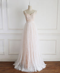 Champagne Sweetheart Tulle Lace Long Prom Dress Lace Evening Dress