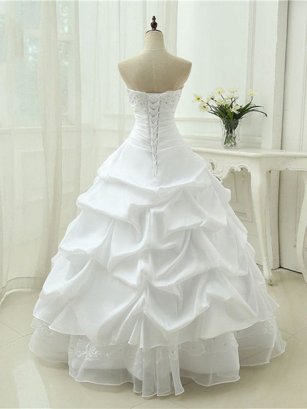 Gorgeous Sweetheart Beaded Ball Gowns Lace-Up Wedding Dresses