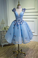 Homecoming Dresses, Blue Homecoming Dresses, Sweet 16 Dress, Sexy Homecoming Dress, Cute Cocktail Dress