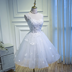 Beautiful Homecoming Dresses, Sweet 16 Dress, White Homecoming Dress, Cute Cocktail Dress