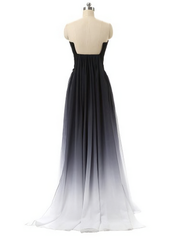 Hot Sales Navy Blue Ombre Gradient Chiffon Long Black Belt Ombre Black Gradient Custom Made Cheap Women Prom Dresses